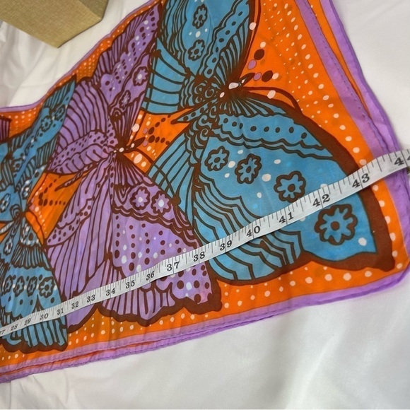 Glentex vintage butterfly silk blend scarf in rare novelty pattern - Picture 13 of 13